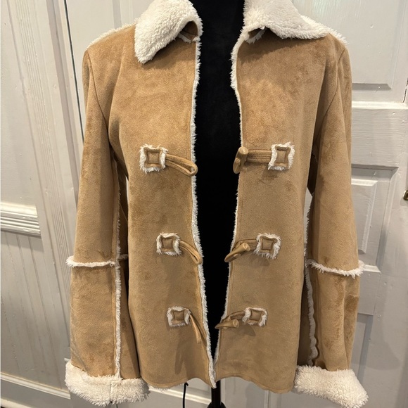 Natalie And Me Weekend Micro Suede Fleece Jacket Toggle Enclosure Sz M Rn#45749 - Picture 2 of 9